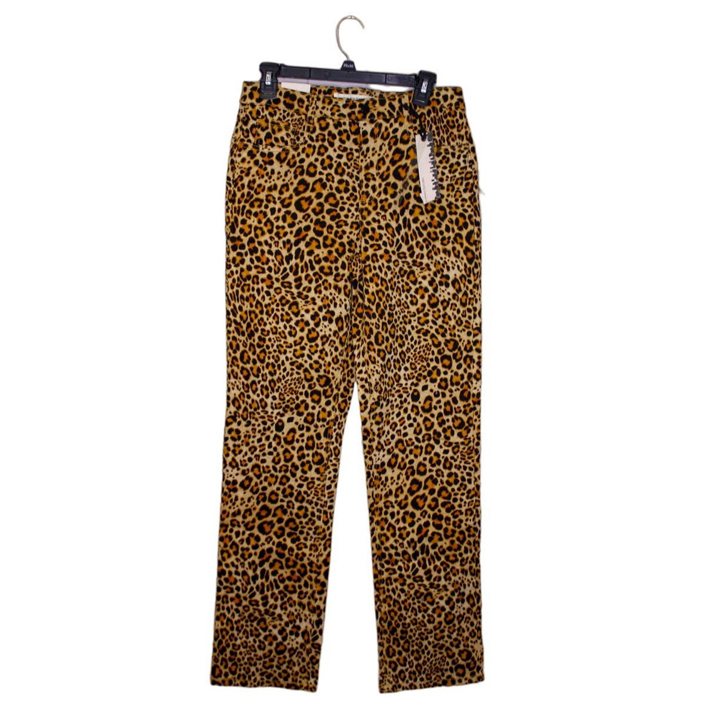 NWT Jones New York Sutton Straight Pants Leopard Print Size 12
